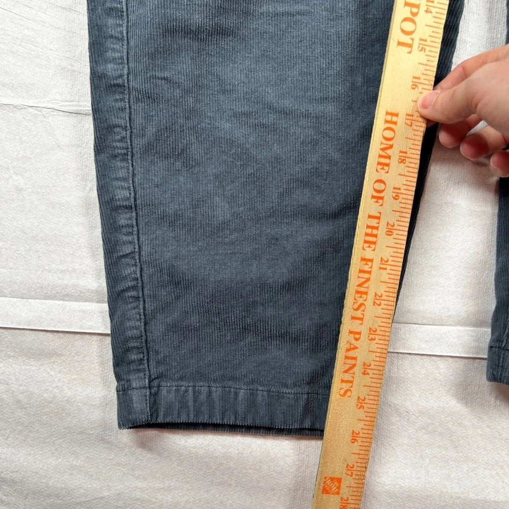 American Eagle Barrel Jeans Womens 2 Corduroy Stretch Gray Paperbag Waist